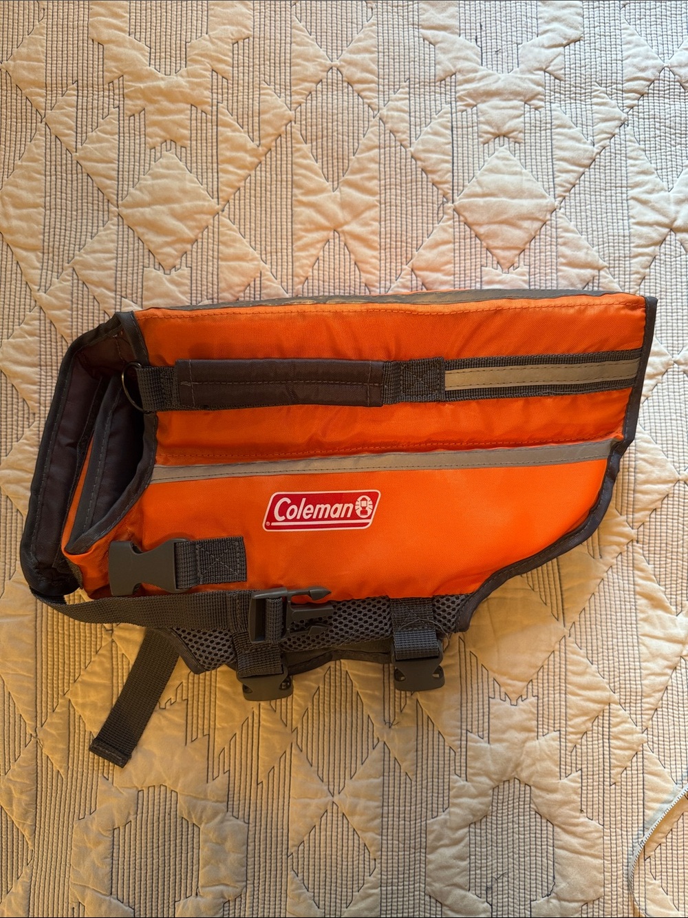 Coleman Orange and Gray Dog Life Jacket Sz S